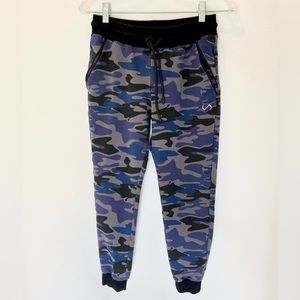 TLF Take Life Further Blue Black Camo Joggers Small